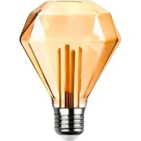 Resim Ledx Gd-95 Kırılmaz Gövde Diamond Elmas Kesim 4,5 Watt Amber Rustik Ampul 