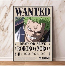 Resim Anime One Piece Roronoa Zoro Aranıyor Wanted Poster-çerçevesiz 