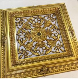 Resim Diecor Led Döşenebilir Saray Tavan Avize Göbeği Kahve Eskitme 72 X 72 Model:xa285 