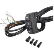 Resim Yunboo 48v Elektrikli Bisiklet Anahtarı - 22mm Direç İçin, Ip65 Su Geçirmez, Işık+hoparlör+yön Belirti Fonksiyonu, Siyah Plastik, 8 Çekirdekli Tel 
