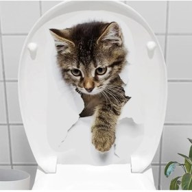 Resim Decohandy Klozet Etiketi Stray Cat 