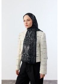 Resim Mirsoy Scarf Asya Etnik Desen Şal Siyah 