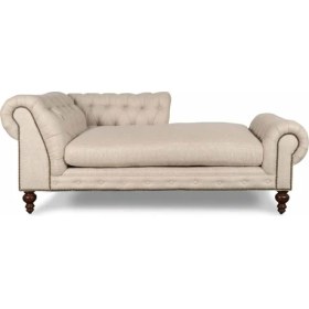 Resim Hanel Mobilya Pipa Chesterfield Chester Dinlenme Koltuğu Krem Keten 