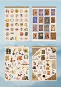 Resim 12'li Vintage Temalı 12 17 Cm Sticker Seti/scrapbook Bullet Journal Ajanda Planlayıcı İçin Diğer 