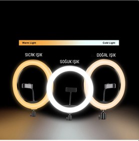 Resim Juo MJ20 RGB 20 CM Ring Light LED Video Işığı (Ayak Dahil) 