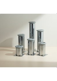 Resim Ludıa 6 Farklı Ölçüde Metal Ayarlanabilir Tablalı Mobilya Ayağı 6cm,8cm,10cm,12cm,15cm,20cm Gri 