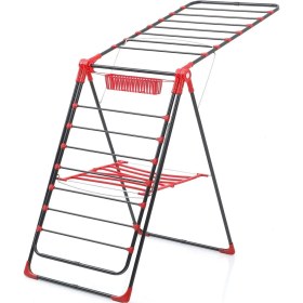 Resim UltraNova Kalın Borulu Metal Çamaşır Askısı Siyah, Dayanıklı ve Kullanışlı, Türkiye Üretimi 