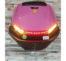 Resim Bgc Motosiklet Arka Çanta 33 Lt Pembe Sinyal ve Stop Işıklı 