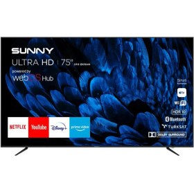 Resim Sunny SN75LEDB252 75" 190 Ekran Dahili Uydu Alıcılı 4K Ultra HD Smart LED TV 