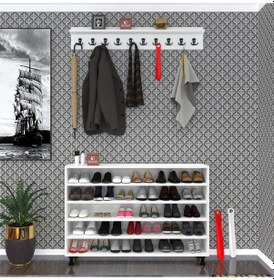 Resim Kenzlife Ayakkabılık Nalın5 Byz 53 120 30 Kapaksız 5 Raflı 30 Çift Ayakkabı Kapasitesi Ahşap 