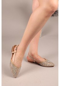 Resim Zany Taşlı Hasır Babet Ten-8056 Ten 