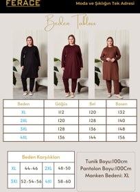 Resim Kadın Büyük Beden Nervürlü Takım - Gri / XL 