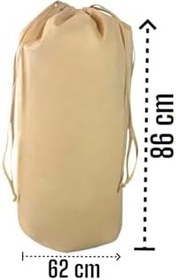 Resim Bej Büzgülü Hurç 2'Li Set Xlarge 86X62Cm - Taşınma Çantası - Yorgan Yastık Çamaşır Saklama Torbası 