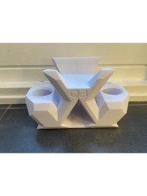 Resim Print Zone Meta Quest 3 ve 2 Uyumlu Geometrik Vr Standı - Masaüstü Gözlük ve Kumanda Tutucu Organizer 