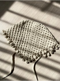 Resim YUMAK KREM RENK PITIRCIKLI ÖRGÜ BANDANA 