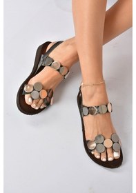 Resim Fox Shoes Siyah Hakiki Deri Kadın Sandalet K374680603 