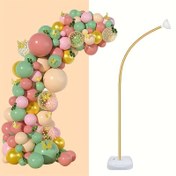 Resim 1 adet Esnek Balon Kemer Standı Kiti, 249.94cm Yeniden Kullanılabilir Plastik Balon Çiçek Arka Planı Su Tabanlı Düğün, Gelin Duşu, Nişan, Noel, Doğum Günü Parti Süslemeleri için - Elektrik Gerektirmez, Balon Standı Kiti 