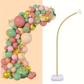 Resim 1 adet Esnek Balon Kemer Standı Kiti, 249.94cm Yeniden Kullanılabilir Plastik Balon Çiçek Arka Planı Su Tabanlı Düğün, Gelin Duşu, Nişan, Noel, Doğum Günü Parti Süslemeleri için - Elektrik Gerektirmez, Balon Standı Kiti 