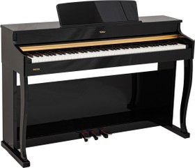 Resim Valler PM100 Siyah Parlak Cilalı Tuş Hassasiyetli Dijital Piyano ( Tabure ve Kulaklık Hediyeli ) 