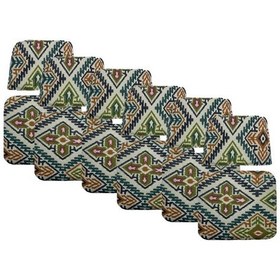 Resim Knsz minder seti 6 lı zng&mğr&uslu kilim desen oturma ve sırt tel sandalyesi minderi bir arada 