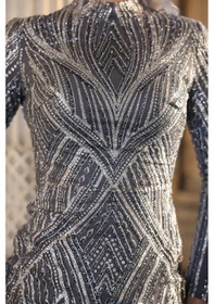 Resim Raika Moda Gala Parıltılı Şık Tesettür Abiye Gri 