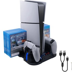 Resim Ps5 Slim Multi Fonksiyonlu Fanlı Şarj Stand 