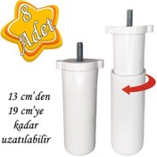 Resim 8 Adet Ayarlı Destek Ayağı 13 X 19 Cm Beyaz Gizli Ayak Mobilya Kanepe Baza Koltuk Dolap Tv Ünitesi 