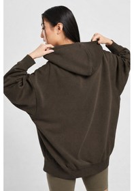 Resim Nike Sportswear Essentials Oversize Fleece Full Zip Hoodie Kadın Oversize Kapüşonlu Sweatshirt Kahverengi Kahverengi 