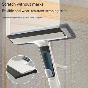 Resim 3'ü 1 Arada Cam Temizleme Kiti - Silikon Kazıyıcı ile Dayanıklı Metal Sap - Yüksek Pencereler, Duş Kapıları ve Araba Ön Camları için Uygun - Vazgeçilmez Ev Temizlik Aleti, Yüksek Basınçlı Sprey Çubuğu, Kolay Tutuşlu Sap, Pencere Temizliği İçin Gerekli Malzemeler | Ergonomik Sap Tasarımı | Sağlam Metal Sap, Cam Temizleyici 