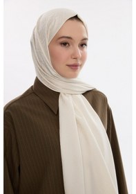 Resim Mirsoy Scarf İpeksi Jakar Şal V Desen Ekru 