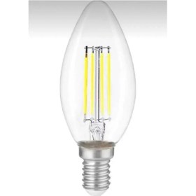 Resim 5 Adet Dekoratif Mum LED Avize Ampulü Rustik E14 6W 6500K Beyaz Işık 