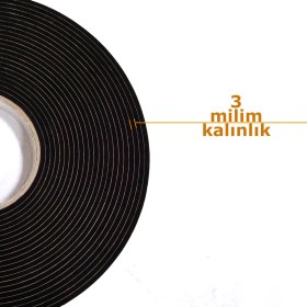 Resim Contacall Kapı Pencere Bandı / Yapışkan Kapı Pencere Süngeri Eva 3 Mm X 20 Mm Siyah 10 M 