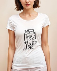 Resim Gül Döktüm Kadehlerine Viskili Geniş Yaka Tişört 