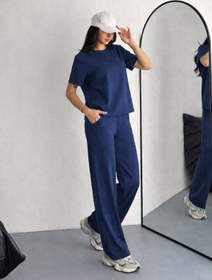 Resim Zula Moda Kadın Modal Kumaş Bisiklet Yaka Tshirt Eşofman Takımı 