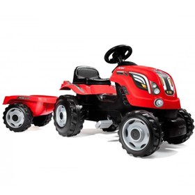 Resim Smoby XL Römorklu Pedallı Traktör - Kırmızı 710108 