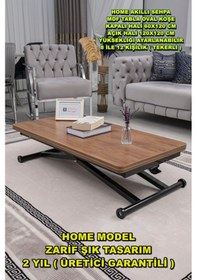 Resim Home Üst Tabla Mdf Ceviz Oval Köşe Alt Ayak Siyah 