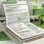 Resim 120 Sayfa (60 Kağıt) Minimalist Kare Düzenli Düzenleyici Not Defteri - Kalın Çizgili Sayfalarla, Çıkarılabilir Kağıt, Kolay Ekleme İçin Delikli - Günlük Ofis Kullanımı ve Üniversite İçin İdeal, Okul Not Defterleri 