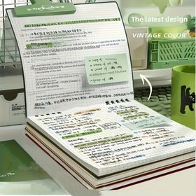 Resim 120 Sayfa (60 Kağıt) Minimalist Kare Düzenli Düzenleyici Not Defteri - Kalın Çizgili Sayfalarla, Çıkarılabilir Kağıt, Kolay Ekleme İçin Delikli - Günlük Ofis Kullanımı ve Üniversite İçin İdeal, Okul Not Defterleri 