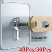 Resim 40/30 adet 8mm/0.31 inç uzunluğunda güçlü yapışkanlı duvar montajlı kanca poster fotoğraf çerçevesi kanca deliksiz vida kanca mutfak banyo depolama rafı 