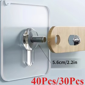 Resim 40/30 adet 8mm/0.31 inç uzunluğunda güçlü yapışkanlı duvar montajlı kanca poster fotoğraf çerçevesi kanca deliksiz vida kanca mutfak banyo depolama rafı 