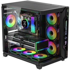 Resim Next Gaming Sirius Black ARGB Panel 7x Fan Kumanda ve Kontrolcü ATX Boş Bilgisayar Kasası Siyah 