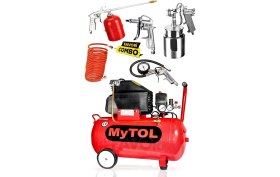 Resim Mytol 2 Hp 50 Litre Yağli Hava Kompresörü ve Havalı Alet Seti 5 Parça 