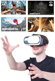 Resim BLGELEKTRONİK Vr 360 Sanal Gerçeklik Gözlüğü Ve Kulaklık Qr Içeik Kodları Full Set 