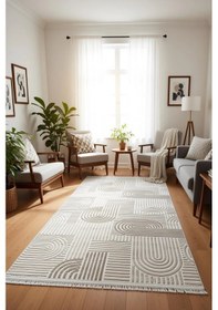 Resim Yağmurser Ekselans Yumuşak Dokulu Kaymaz Taban Halı Yolluk 3048 Vizon Vizon 