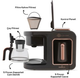 Resim Karaca Hatır Plus Mod 5 in 1 Kahve Ve Çay Makinesi Black Copper 