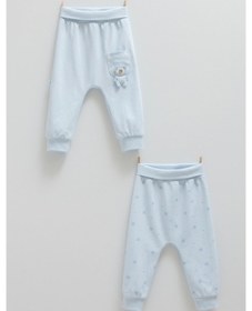 Resim Caramell Cute Bear Cep Detaylı Patiksiz İkili Pantolon Mavi 