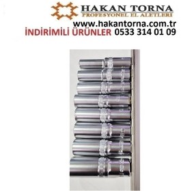 Resim Ht- Arm 1/2 Uzun Derin Lokma Takımı 6 Köşe Cr-v 8 Parça 