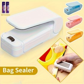 Resim Taşınabilir Çanta Sızdırmazlık Makinesi - 3 Renk Seçeneği (Mavi/Pembe/Turuncu) ile Gıda Saklama, Atıştırmalık ve Seyahat İçin Mini El Tipi Mühürleme Aparatı - Elektriksiz, Dayanıklı Plastik Gövde, Kompakt Tasarım 