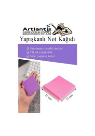 Resim Yapışkanlı Not Kağıdı 3 Renk 450 Sayfa 1 Paket Ebruli Küp Blok Yapışkanlı Postit 75x75 Mm Renkli 