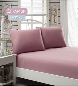 Resim Çift Kişilik Ranforce Kumaş Lastikli Fitted Çarşaf Takımı 